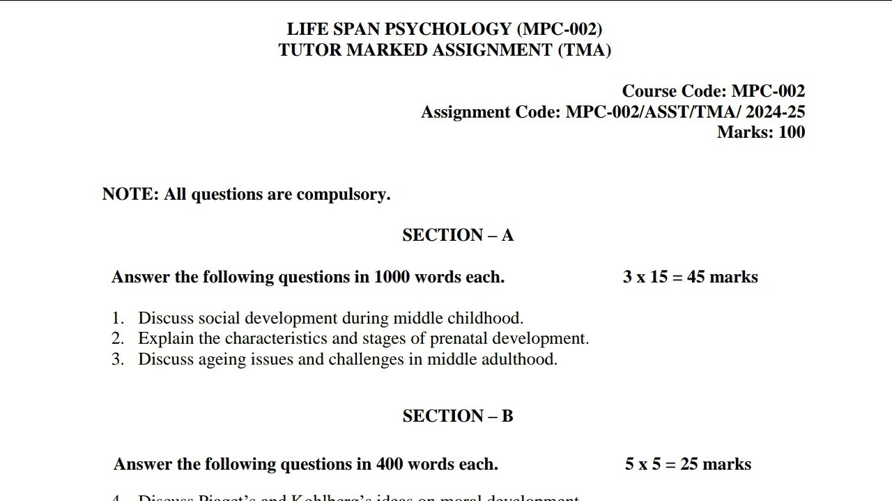 MPC-002 MAPC 1st Year Solved Assignment 2025 | IGNOU MAPC Complete Assignment Solution 2k25 Video