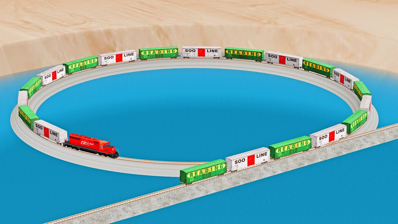 Impossible Rail Tracks vs Trains - Beamng Drive