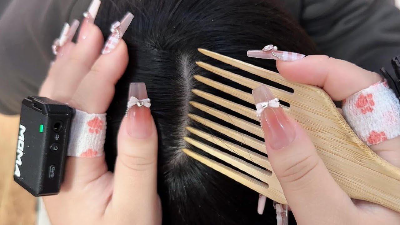 ASMR Comprehensive Scalp Care & Dandruff Cleaning with Comb – No Talking