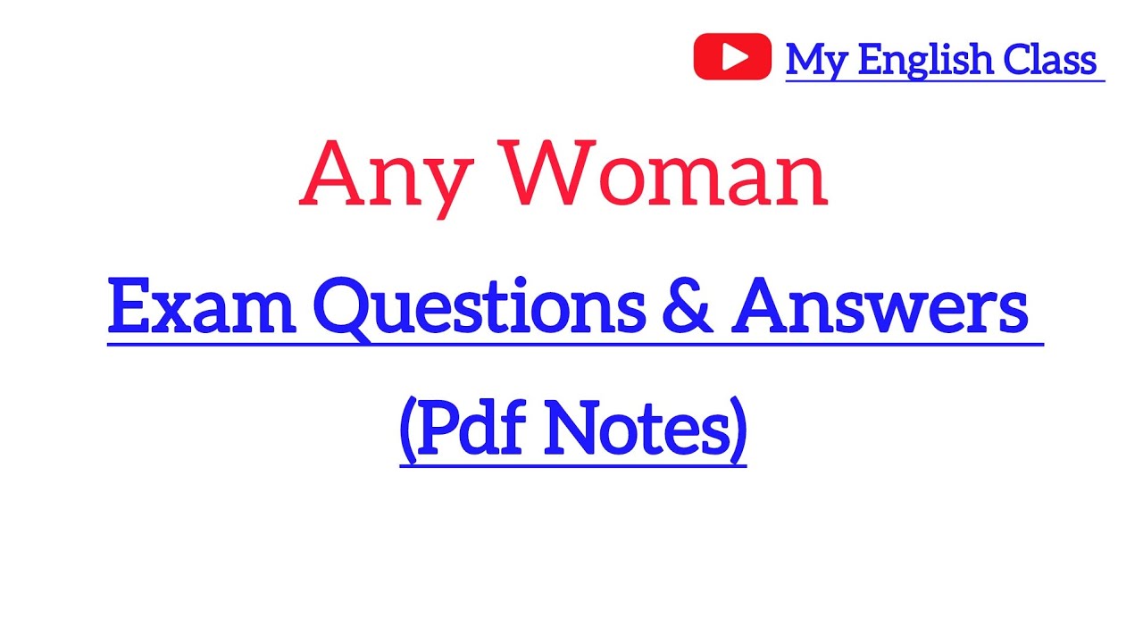 Any Woman| Exam Questions and Answers| Onam Exam 