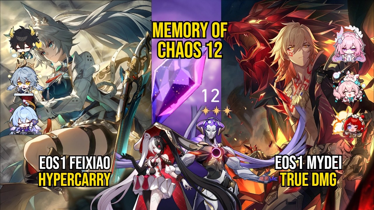 E0S1 Feixiao Hypercarry & E0S1 Mydei TruE Dmg | Memory Of Chaos 12 | Honkai Star Rail 4.0