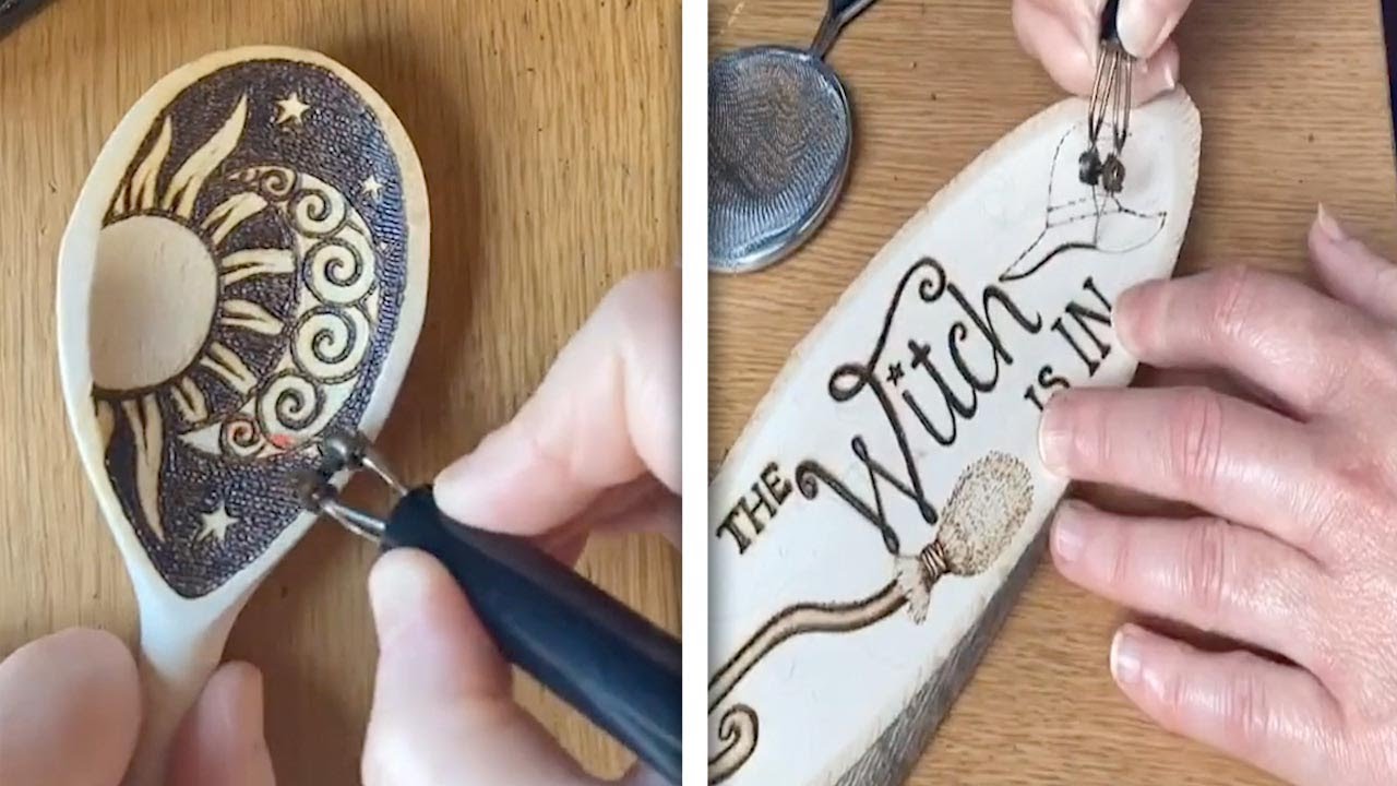 AMAZING WOOD BURNING ART // Woman Gets Creative With Pyrography