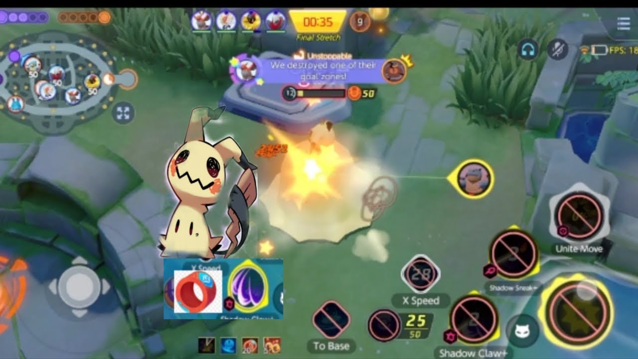 Pokemon unite mimikyu gameplay, mimikyu be like.ghop ghop🌚