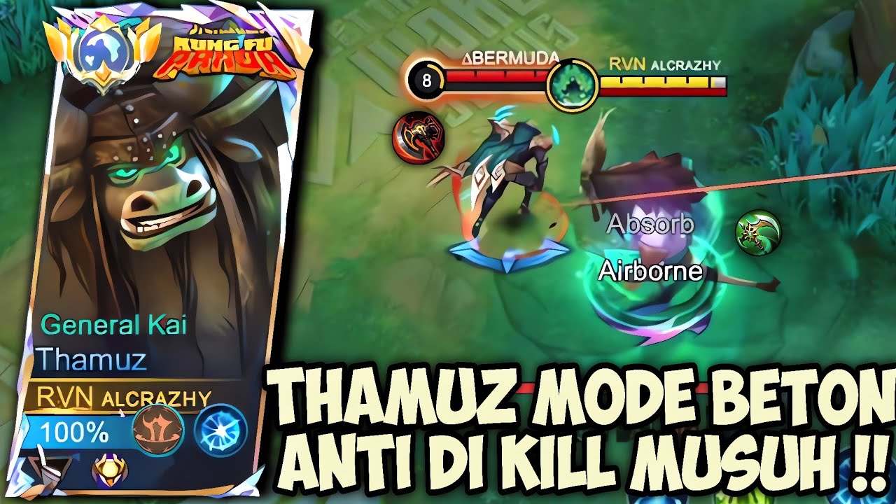 NYOBAIN THAMUZ ITEM TANK MODE BETON LAWAN YUZHONG‼️GAMEPLAY TOP GLOBAL THAMUZ - MLBB