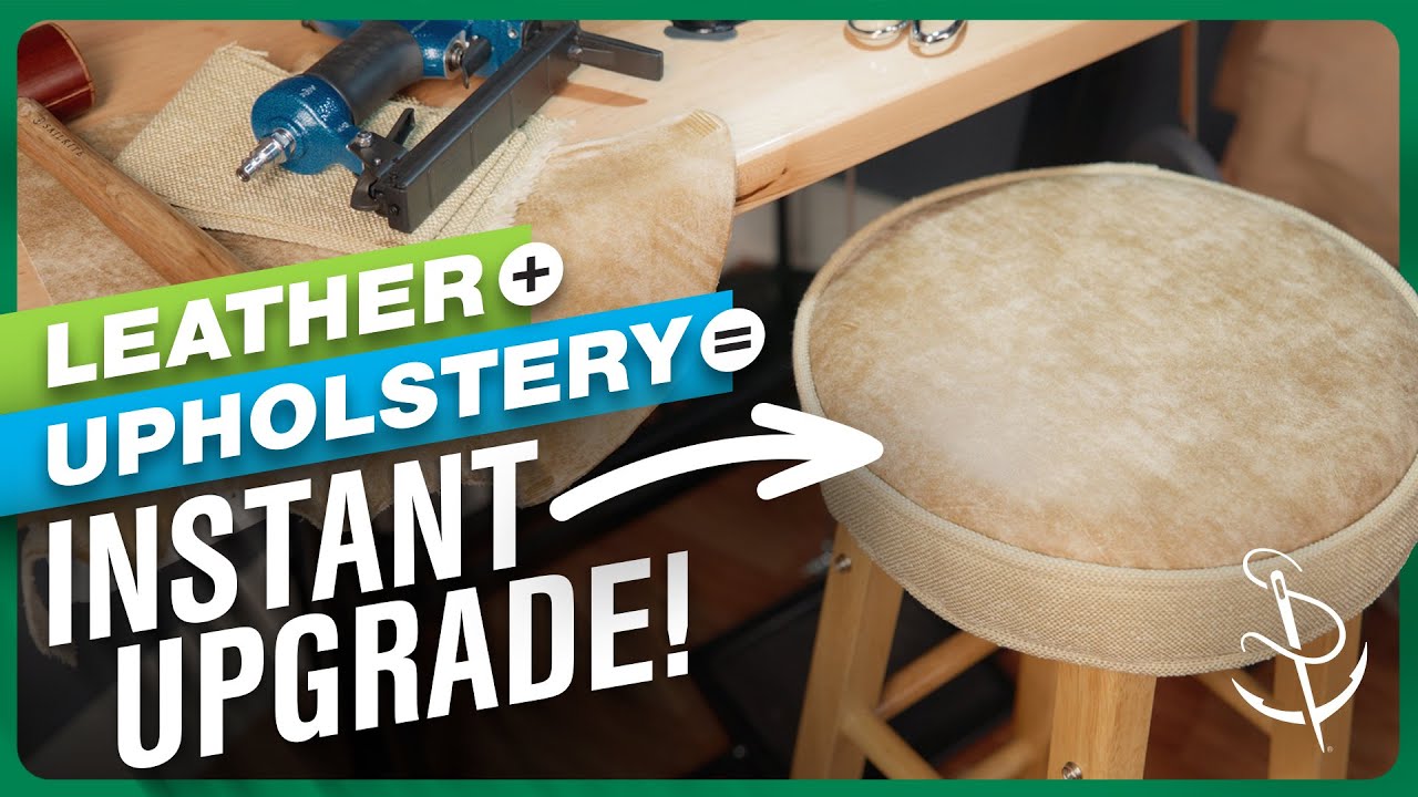 How to Upholster a Bar Stool &ndash; Easy DIY With Leather & Fabric
