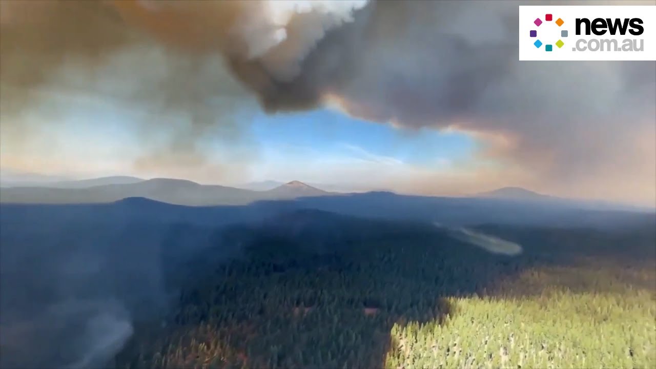 Aerial footage shows smoke from California's Antelope fire