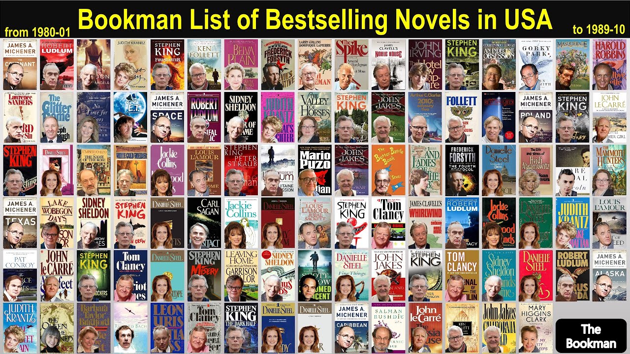 1980s novels from Bookman List of Best Selling in US