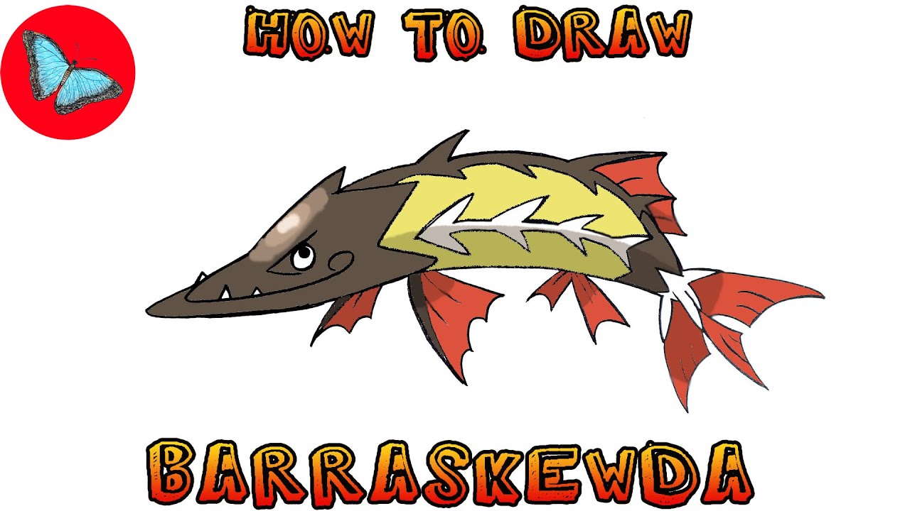 How To Draw Pokemon - Barraskewda | Drawing Animals
