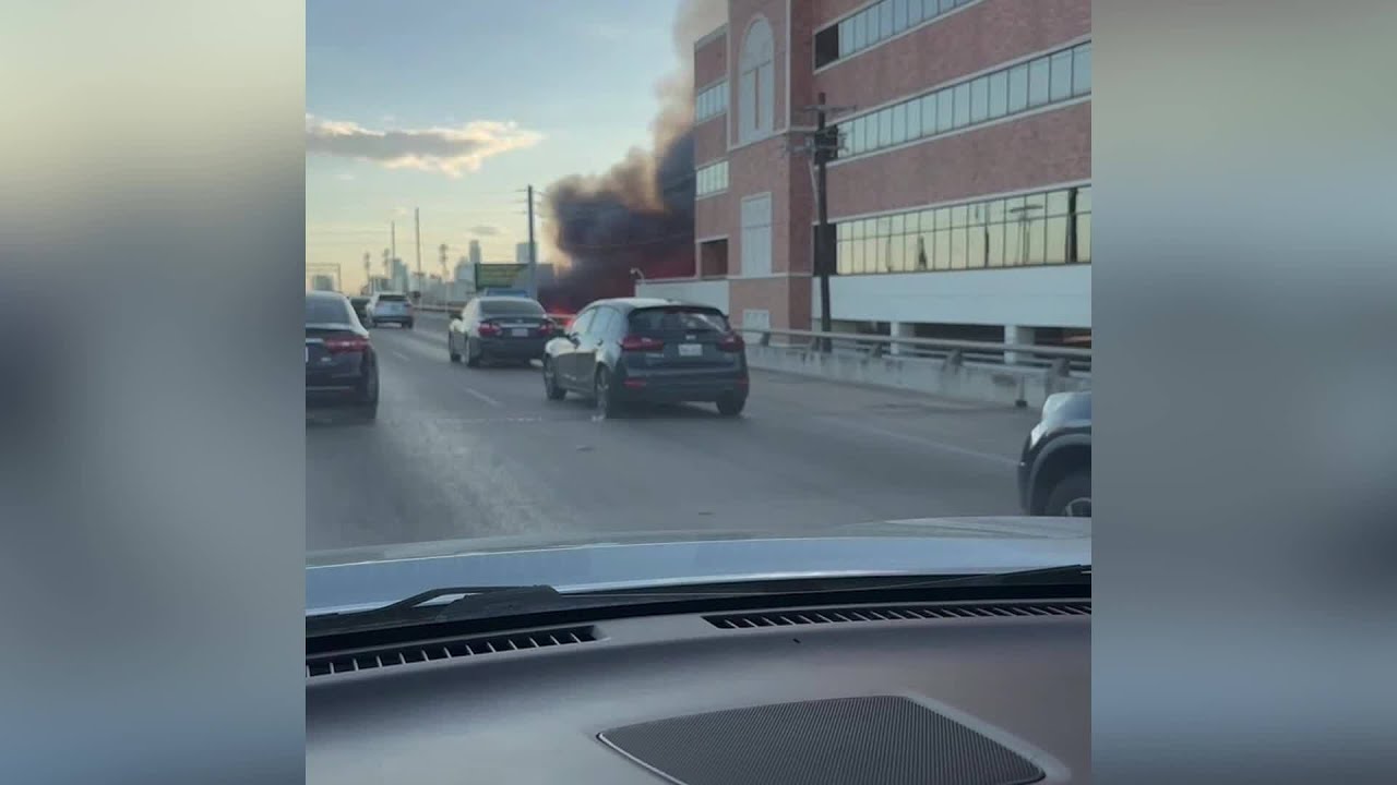 Vacant hotel near I-35 erupts in flames Sunday