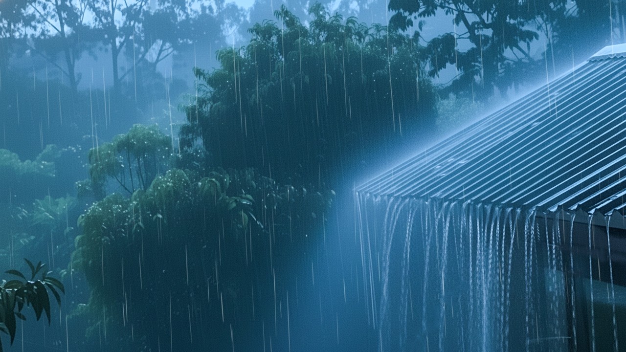 Сильная грозовая ночь с проливным дождем и очень громким громом ⚡⛈ Звуки грозы для сна