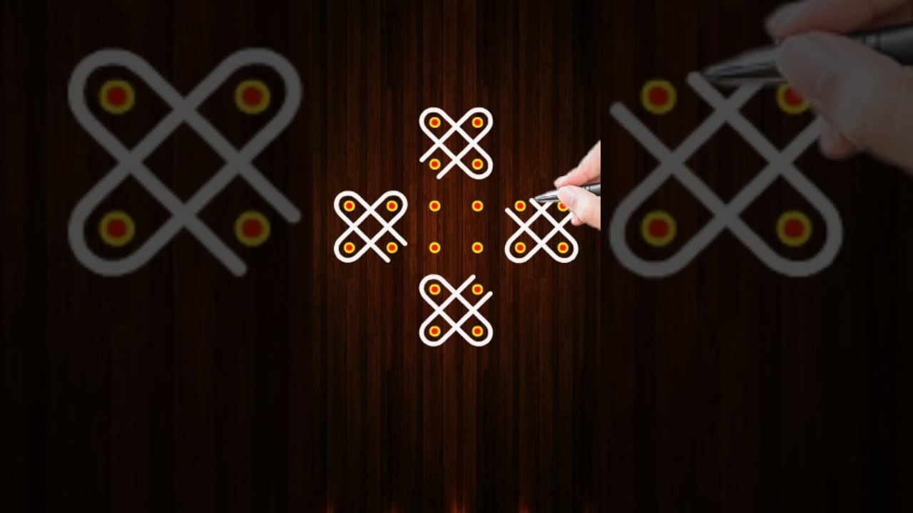 Easy kolam designs with 6 Dots #shorts #kolam #rangoli #muggulu #dailykolam #kolamdesigns #viral