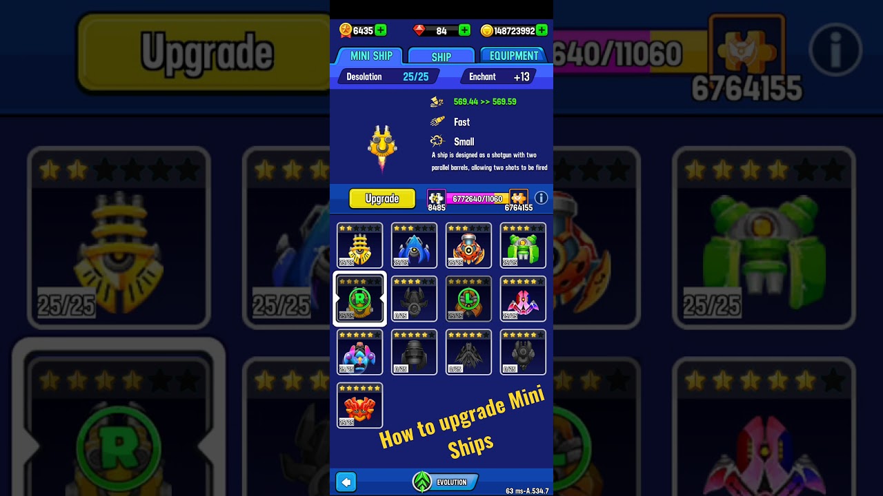 #shorts #spaceshooter How to upgrade Mini Ships in Space Shooter Galaxy Attack