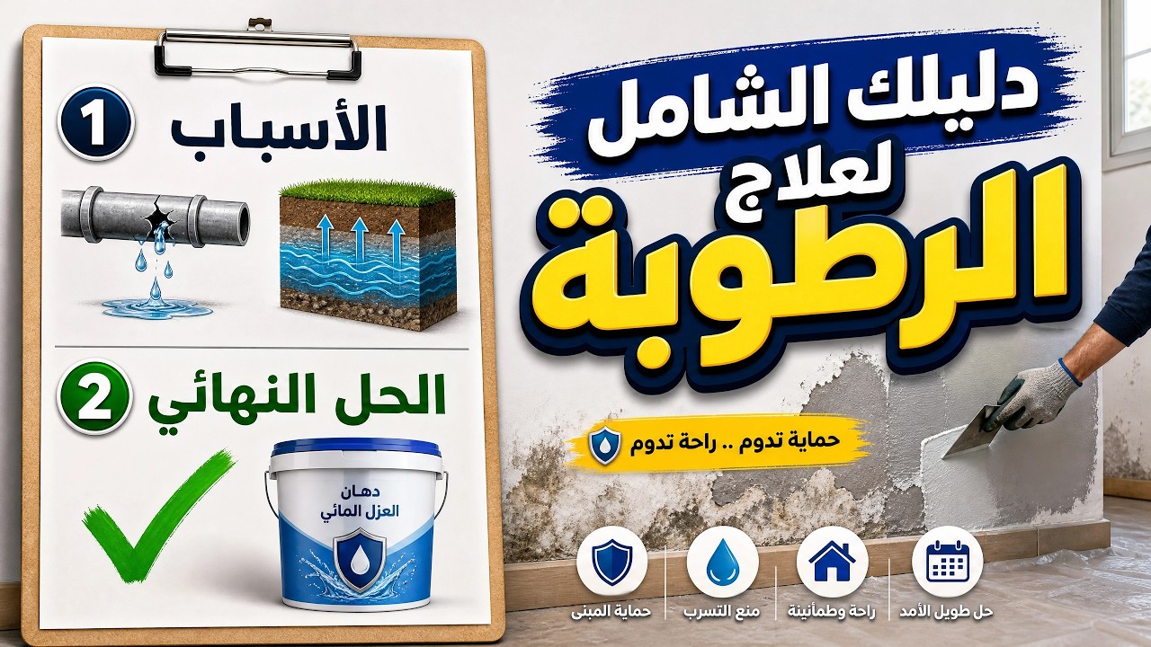 الحل النهائي لرطوبة الحوائط والجدران - رطوبة الحوائط - معالجة رطوبة الحوائط - علاج رطوبة الجدران