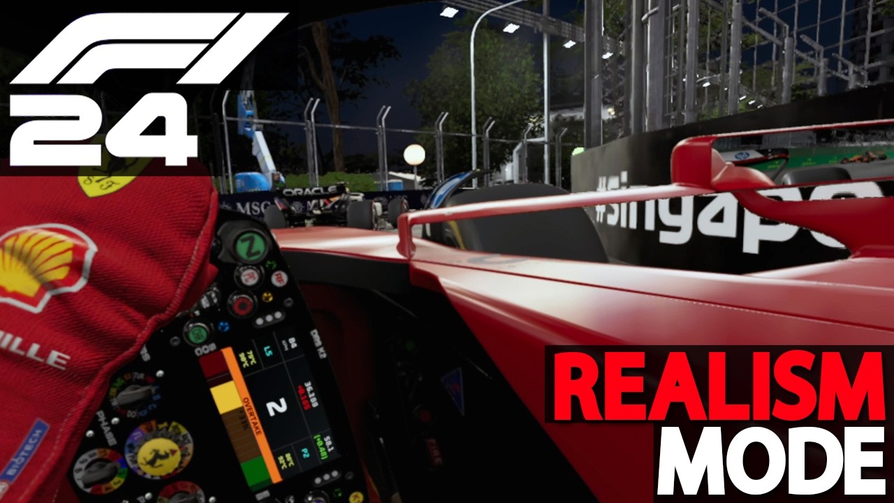 F1 24 REALISM MODE | Charles Leclerc at Singapore GP | 100% RACE + VR + NO ASSISTS + COCKPIT
