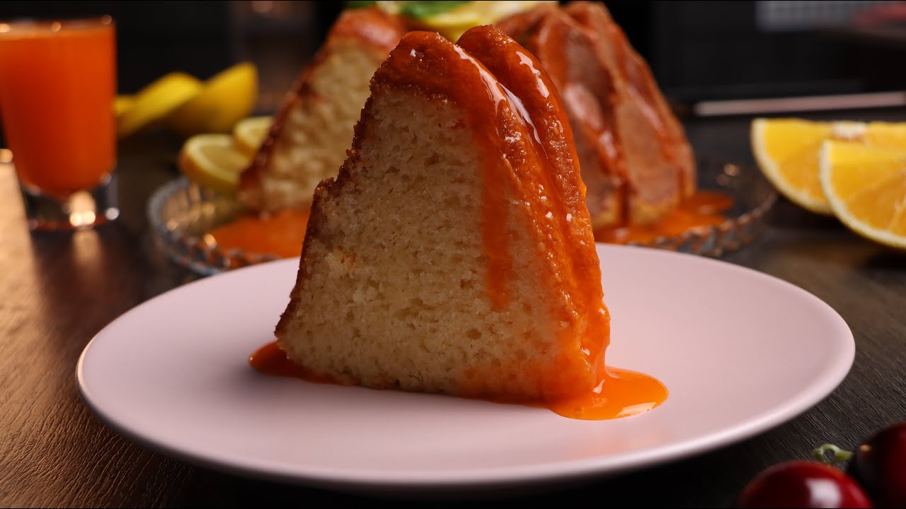 😋😍 كيكة البرتقال الهشة الشهية مع الصوص المميز لازم تجربوها