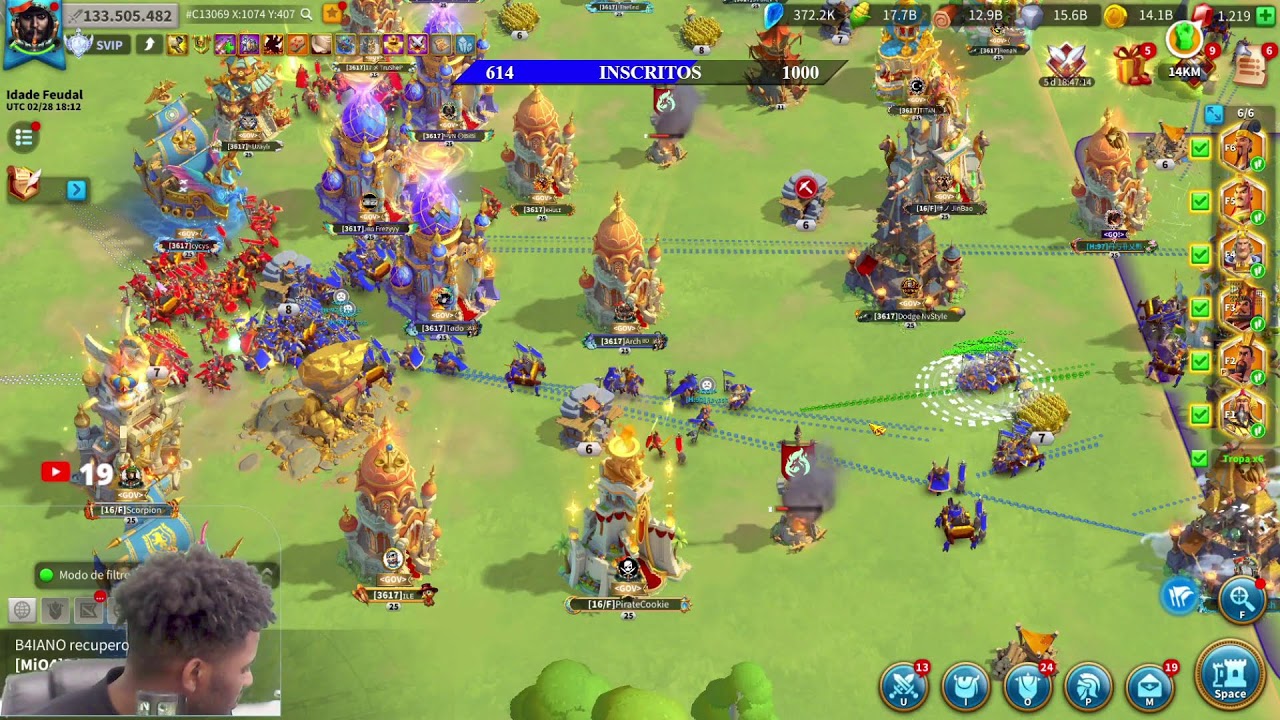 🔴LIVE ON | +QUE GEMAS REINO DOURADO ÁPICE E... | RISE OF KINGDOMS