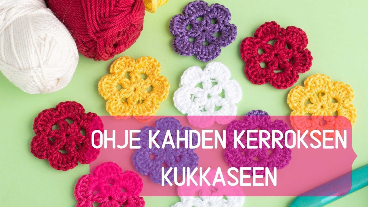 Nopea ohje virkattuun kahden kerroksen kukkaan