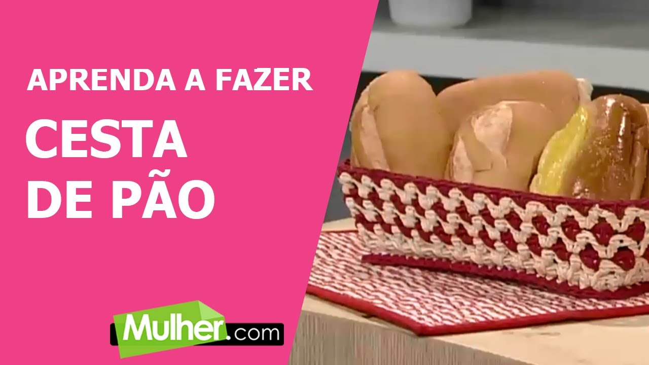 Cesta de pão em crochê endurecido - Mulher.com - 26/11/2020