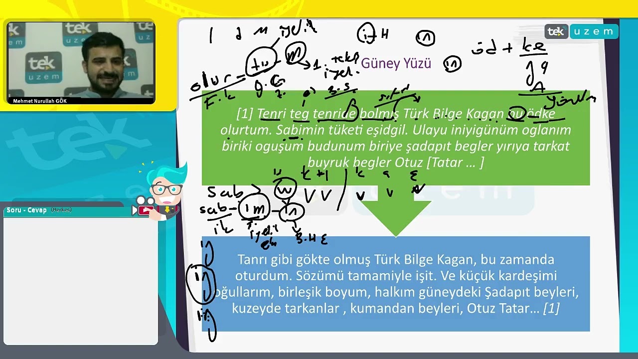DERECE UZEM 01  Göktürk Yazıtları   Köl Tigin Güney Yüzü Metin Tahlili