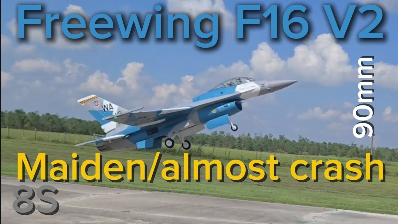 Freewing Motion RC F16 V2 на 8S чуть не разбился в первый раз