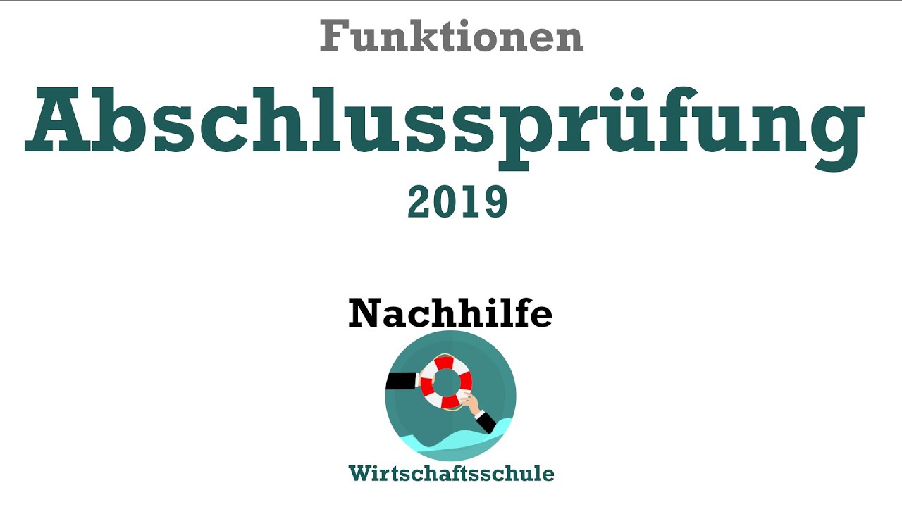 Vorbereitung Abschlussprüfung 2019 - Mathe Wirtschaftsschule - LANGSAM & EINFACH erklärt!