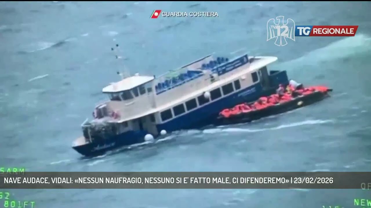 NAVE AUDACE, VIDALI: «NESSUN NAUFRAGIO, NESSUNO SI E' FATTO MALE, CI DIFENDEREMO» | 23/02/2026