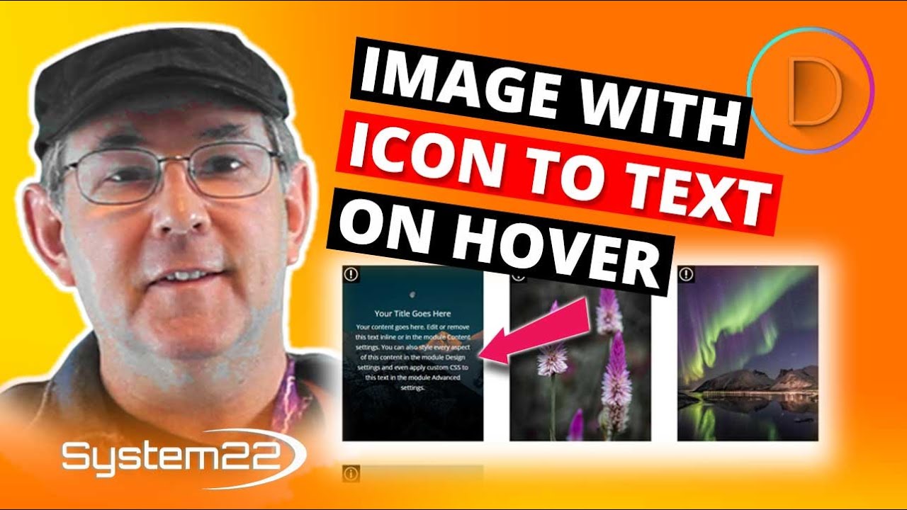 Divi Theme Image With Icon To Text On Hover 👍👍👍