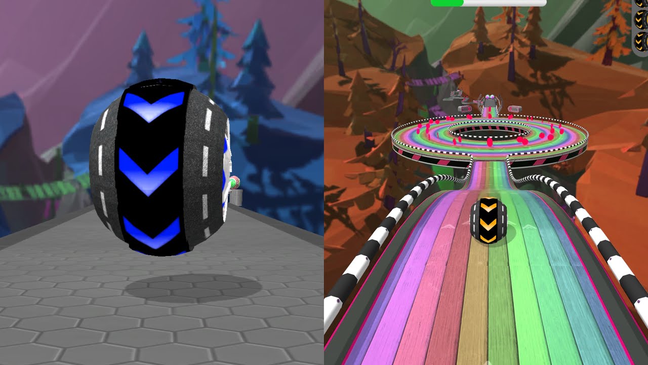Rolling Balls Sky Escape Speedrun Challenge Vs Reverse Balls Speedrun Walkthrough Gameplay