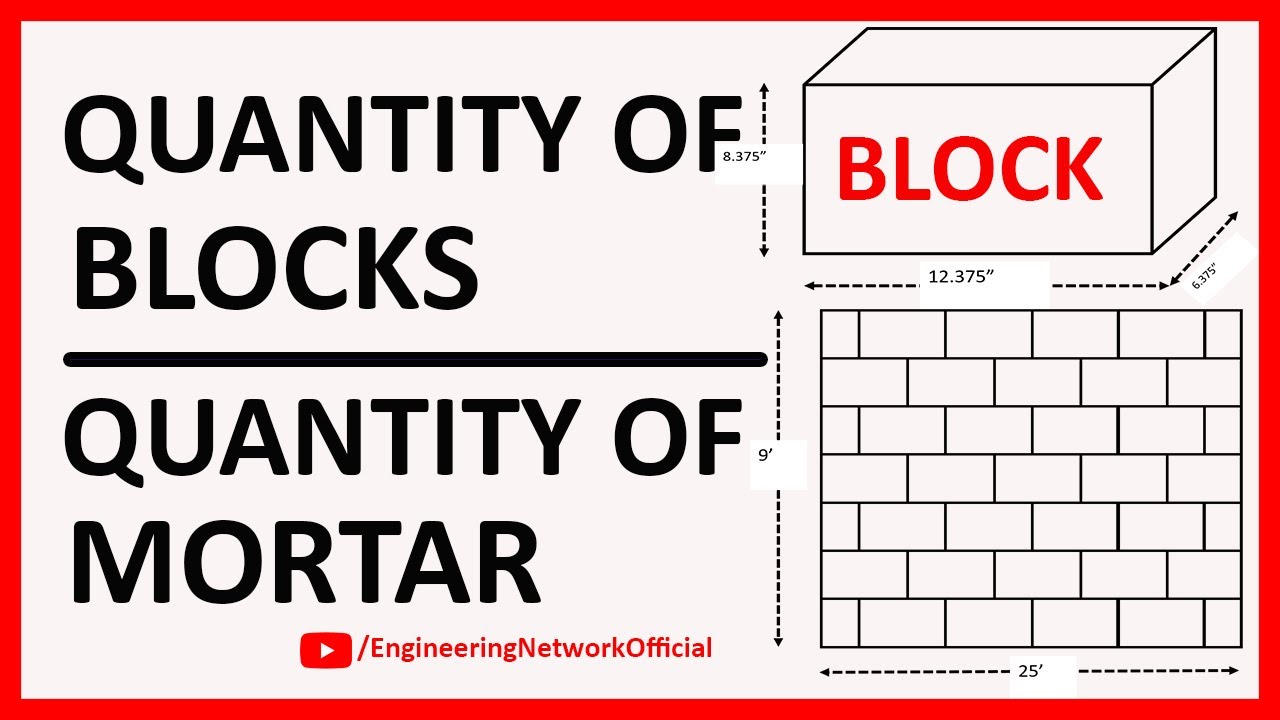 How to calculate quantity of blocks in wall | Quantity of Mortar Calculation | Engineering Network