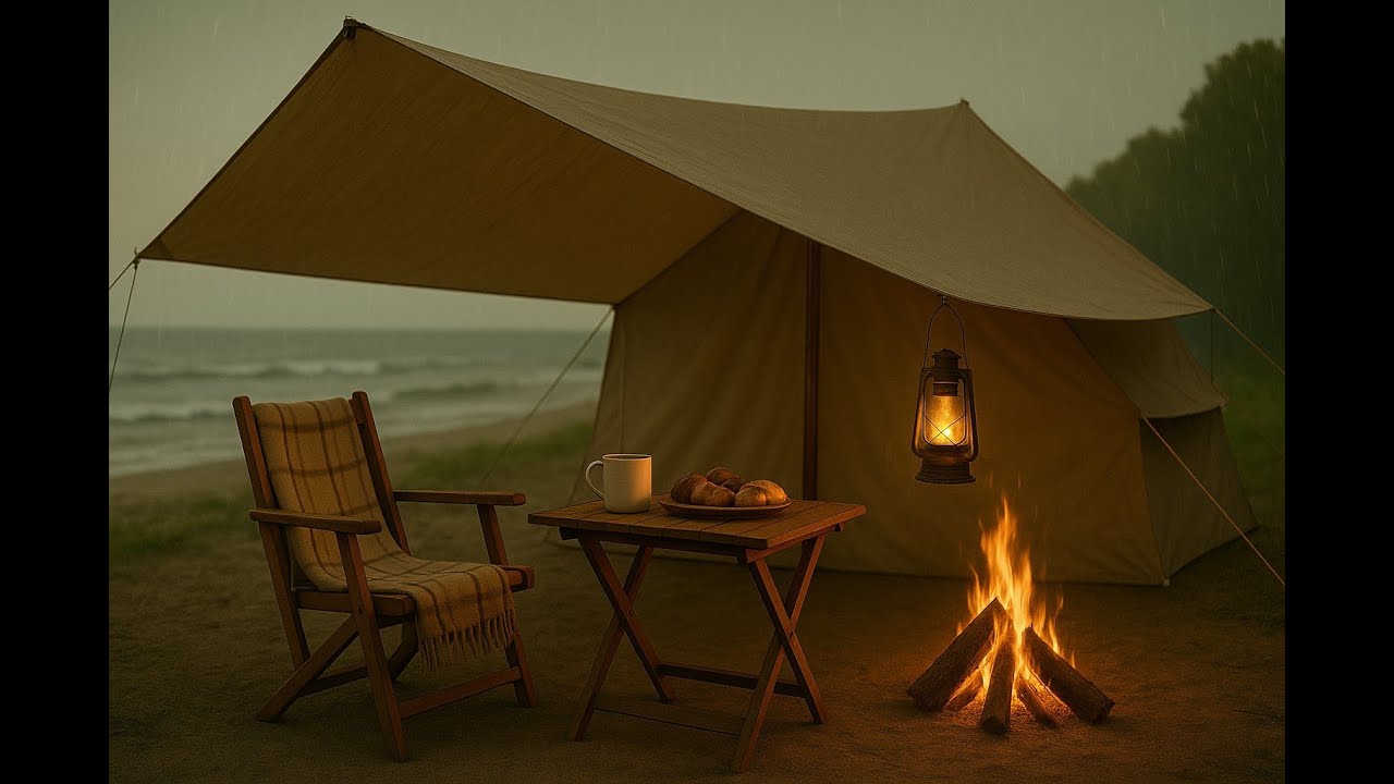 Emotional Camping Rain and Warm Bonfire Sounds