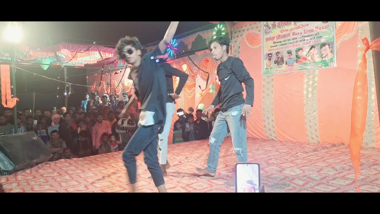 #boy dance comedy  funny competition in stage show viral song bhojpuri 