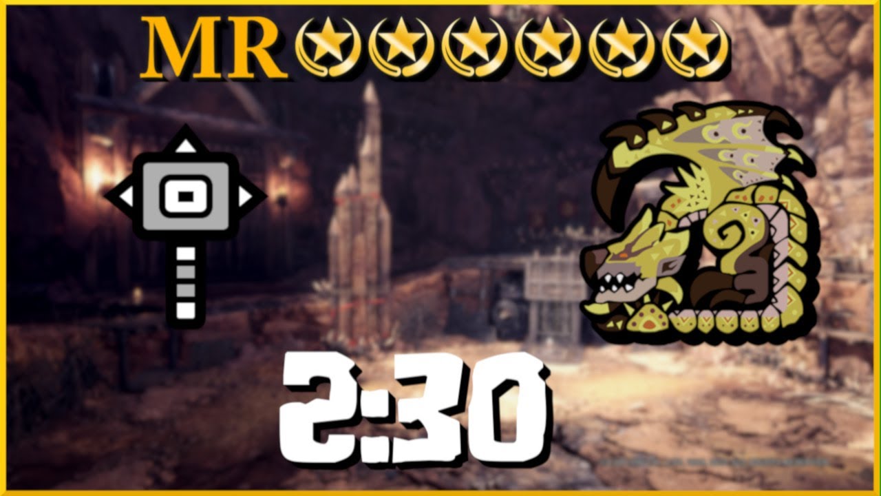 MHW: Iceborne (PC) - MR6★ Gold Rathian Solo (Hammer) - 2:30 - TA Rules