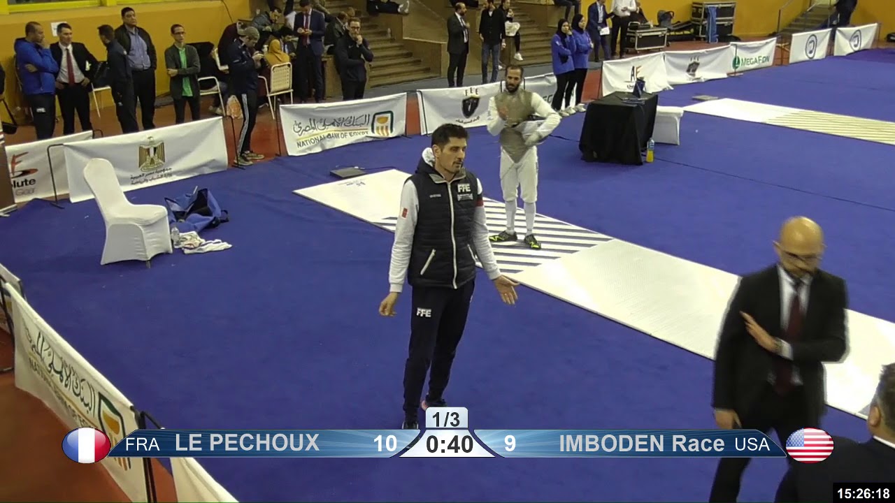2019 138 T16 01 M F Individual Cairo EGY WC BLUE IMBODEN USA vs LE PECHOUX FRA