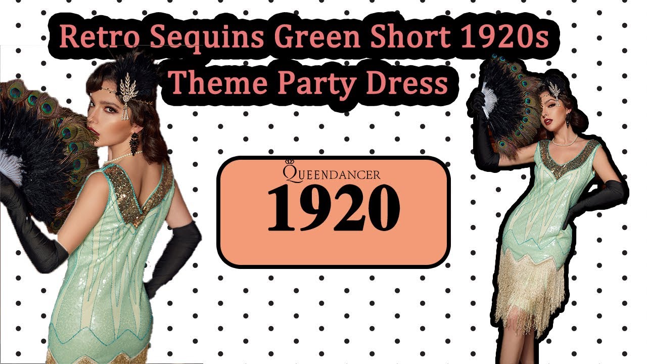 New Vintage-Inspired Sequins Green Short 1920s Party Dress
