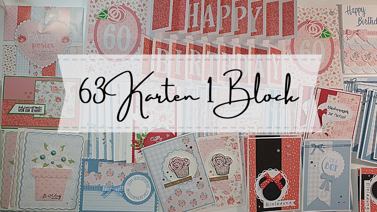63 Karten aus 1 Block | Dovecraft Paper Posies 6x6 Paper Pack