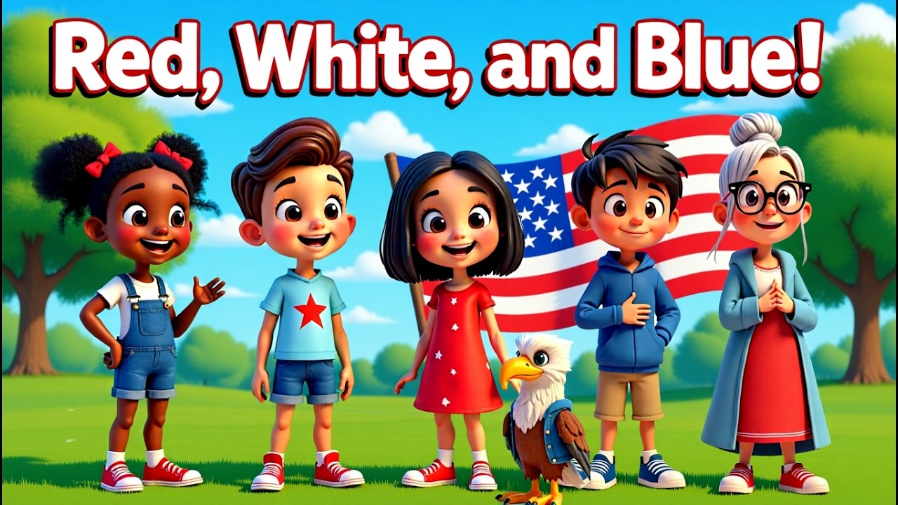 Red, White, and Blue — Hooray! | American Flag Song for Kids | Learn Colors & Symbols