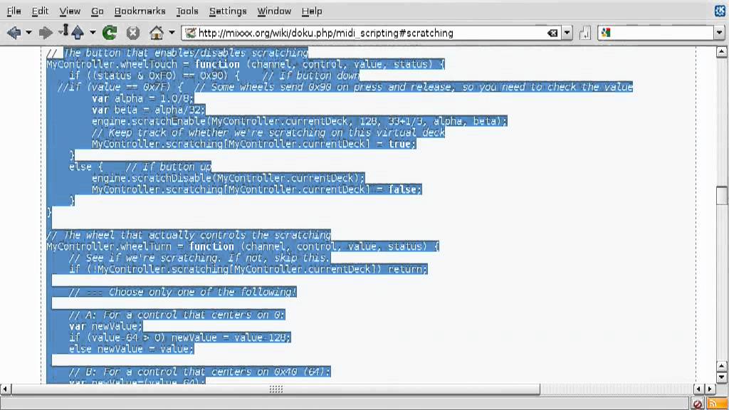 How to map a MIDI jog wheel to scratch in Mixxx