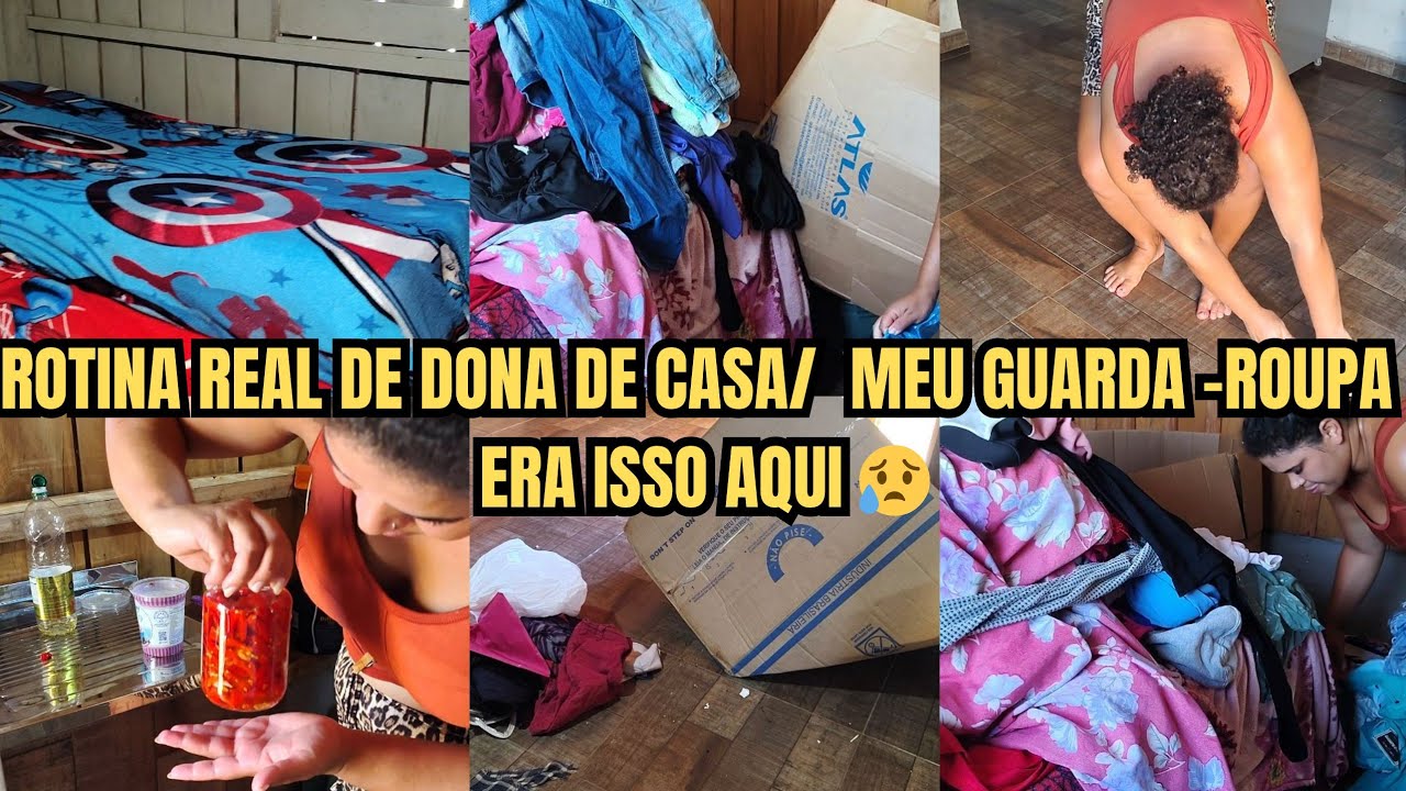 ROTINA REAL DE DONA DE CASA/MEU GUARDA-ROUPA ERA ISSO AQUI 😥