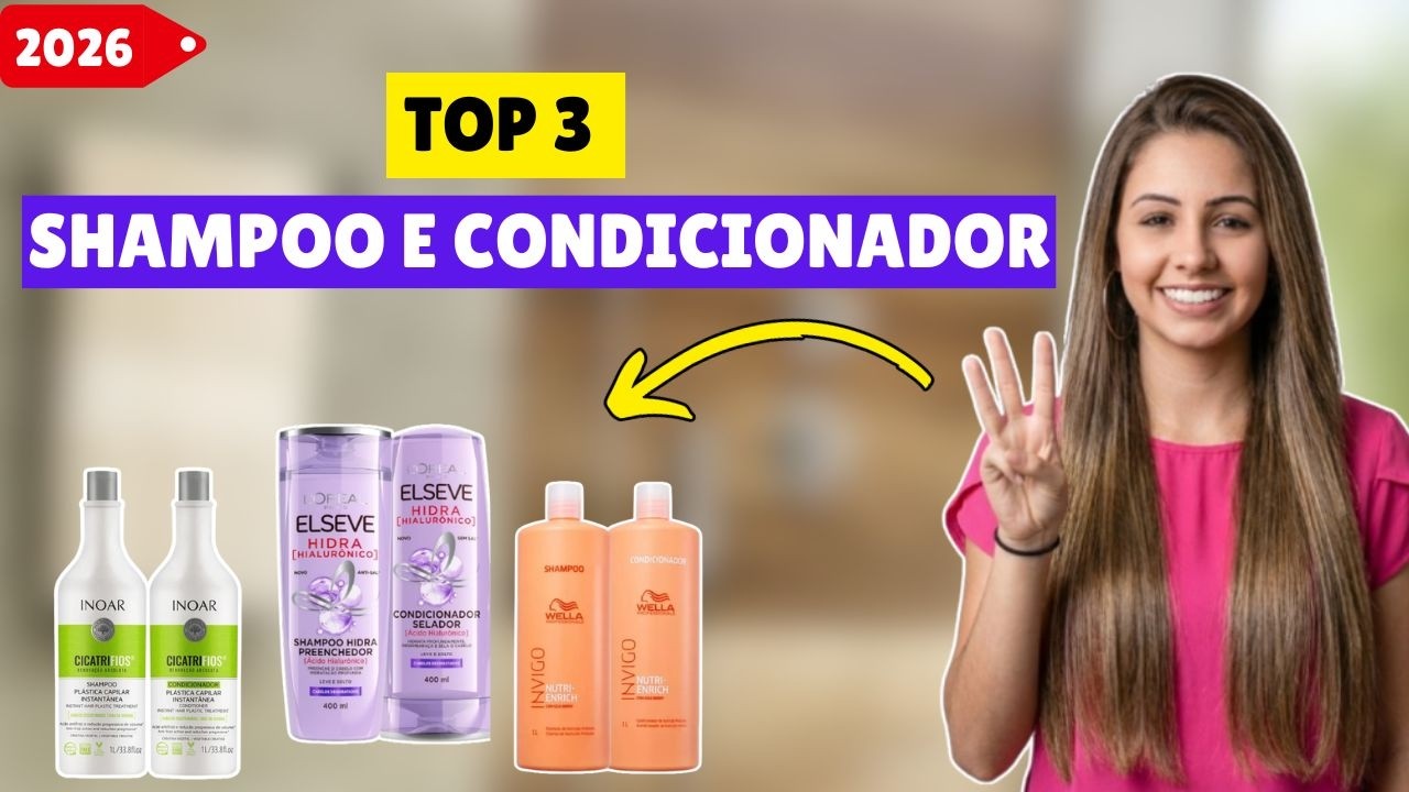 TOP 3 Melhores SHAMPOO E CONDICIONADOR | Qual o Melhor Kit de Xampu e Condicionador para Comprar?