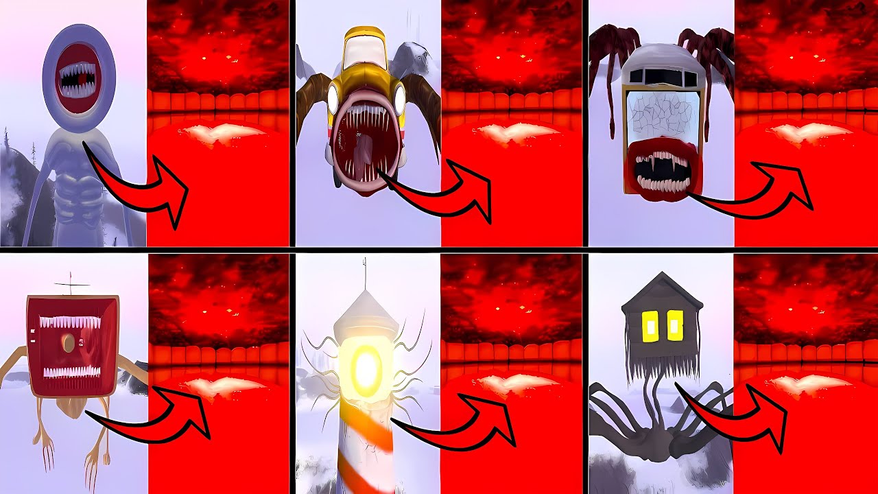 WHAT'S INSIDE LIGHTHOUSE,BUS EATER,HOUSE HEAD,SIREN HEAD,CAR EATER,MEGAPHONE,CURSED TRAIN (GMOD)!!