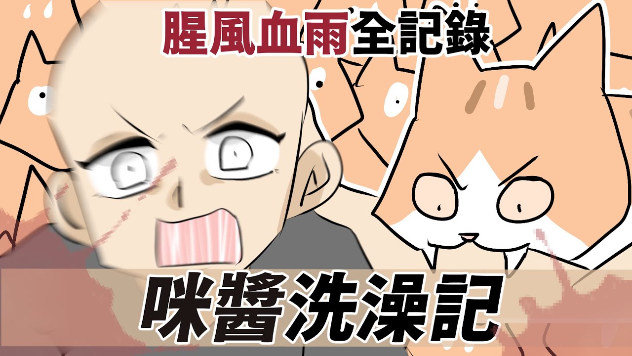 阿啾小劇場-咪醬洗澡記！腥風血雨全紀錄｜貓叫聲大解密｜貓奴全紀錄