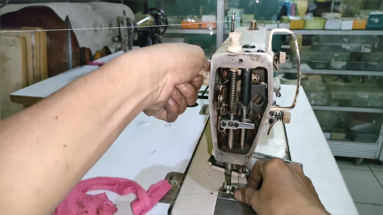 cara perbaiki angkatan sepatu belakang dan otomatis ten sen mesin jahit Juki es teh