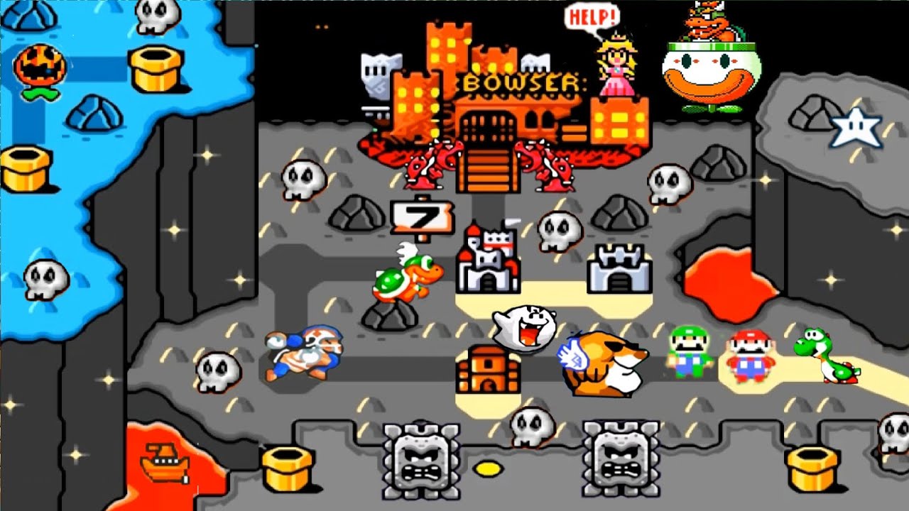 Super Mario World Remastered HD: World 7: Valley Of Bowser Part 1