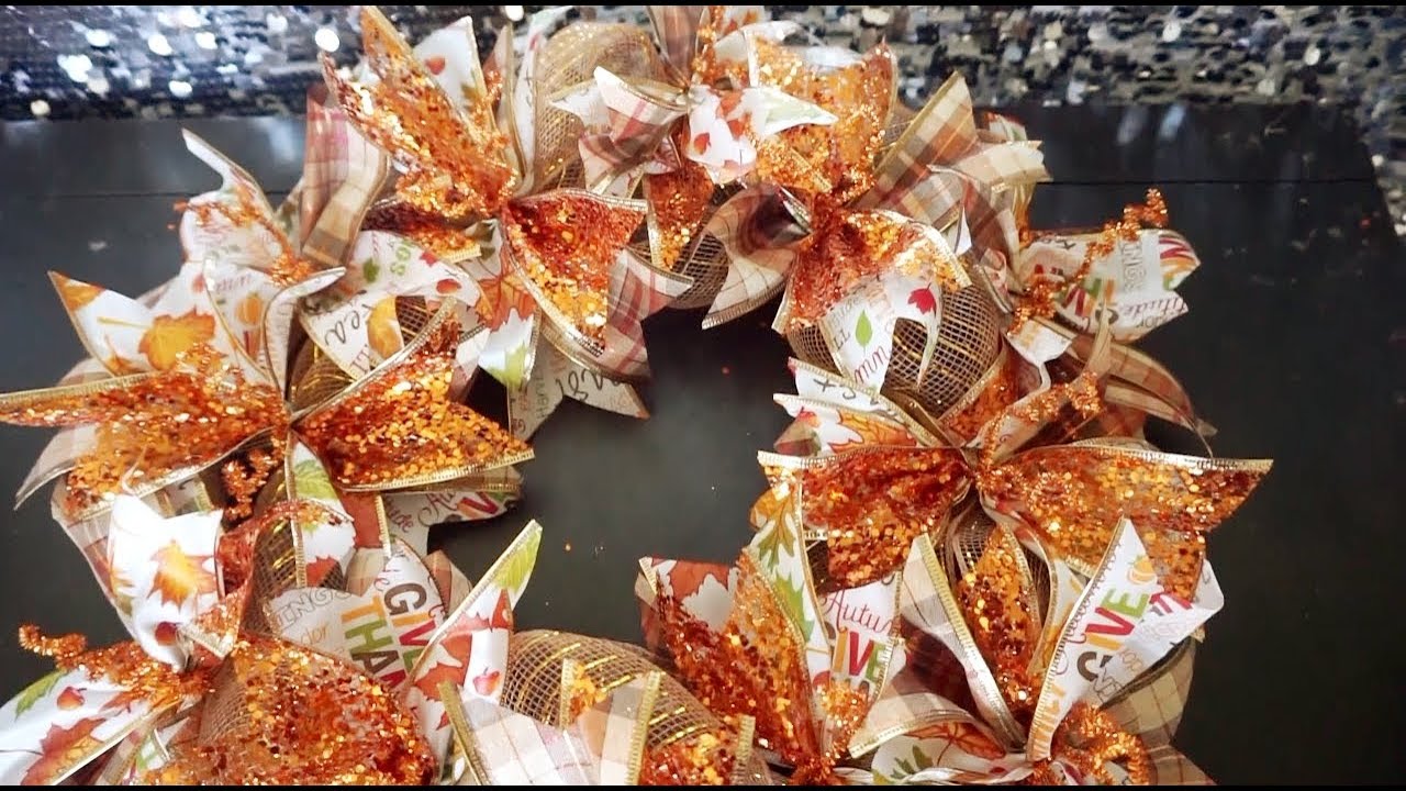 DIY: Thanksgiving Ribbon Wreath || Quick and Easy Under $10