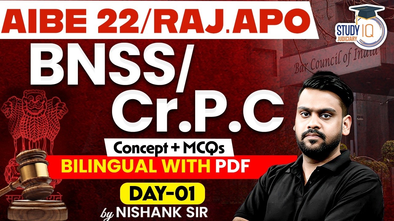 Raj. APO/AIBE 22 | BNSS/CrPC Important MCQs | Day 1 | By Nishank Sir