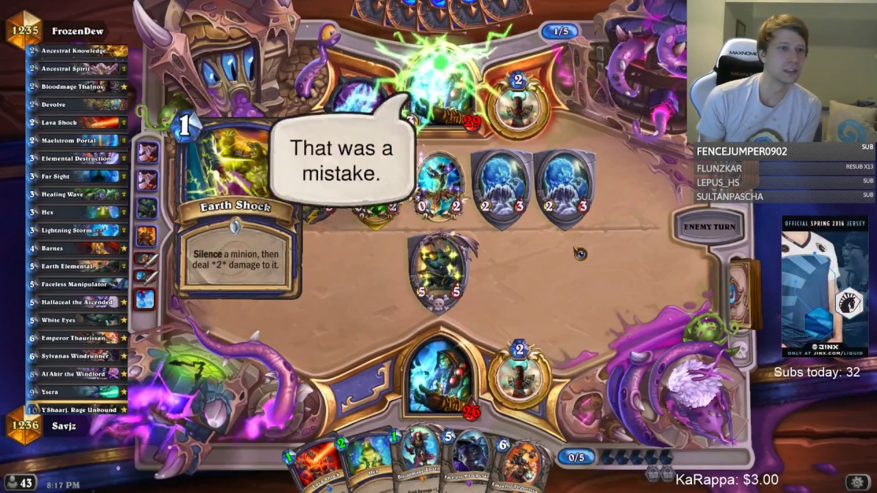 Savjz gets punished He only has 2 mana