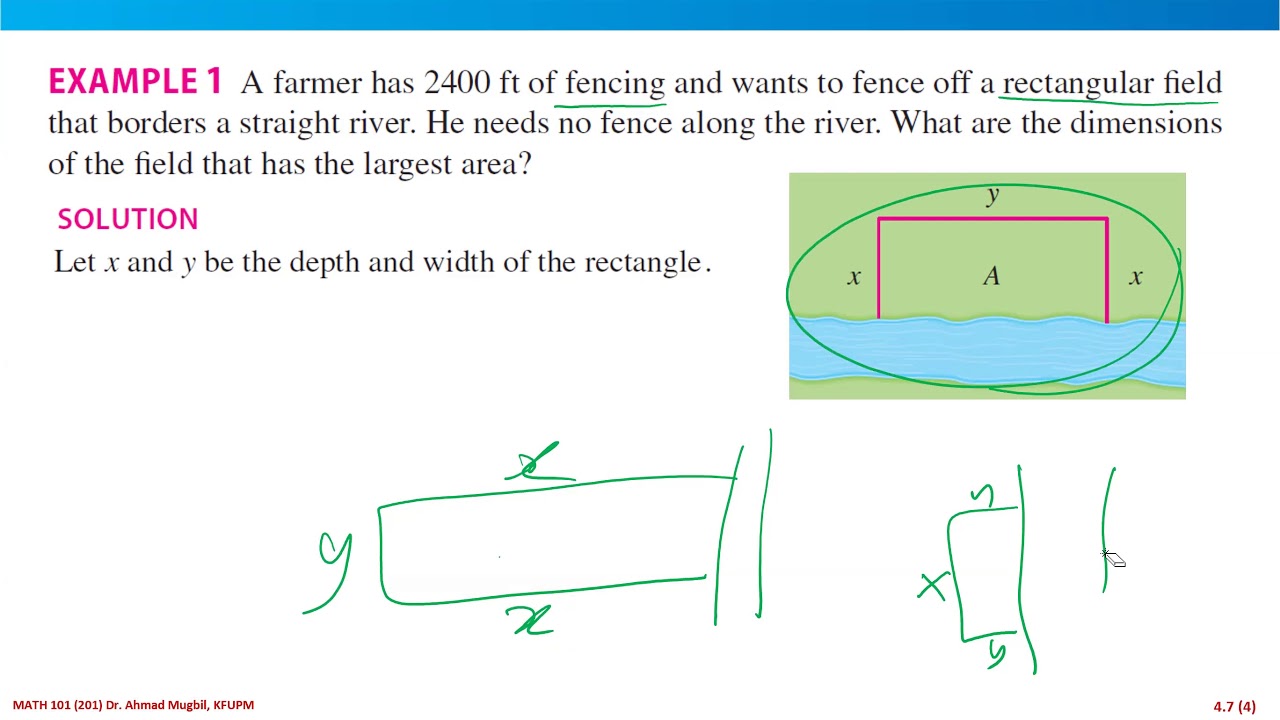 Math101-Lec36-4.7(optimization problems)|AA