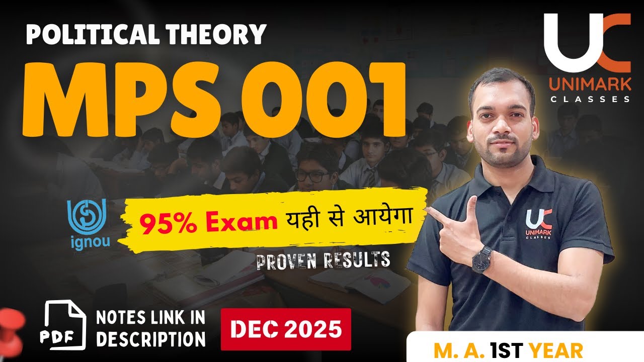 MPS 001 December 2025 | IGNOU Most Important Questions & Notes Answers | MA 1st Yr | Unimark Classes