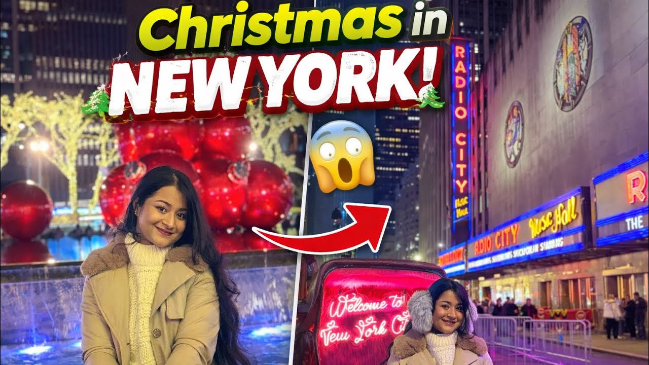 আমেরিকা 🇺🇸 te Christmas LIGHTS🤩||  NEWYORK 🎄 | Rockefeller Center Lights || BIDESHI BENGALI 