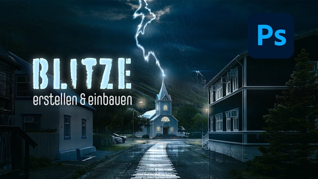 Einfach Blitze erstellen und einbauen | Gewitter Photoshop Tutorial